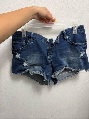 YMI Dark Blue Distressed Denim Cutoff Shorts